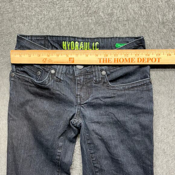Hydraulic Extreme Slim Jeans Size 1/2 Short Black Gray Skinny Stretch Denim - Picture 15 of 16